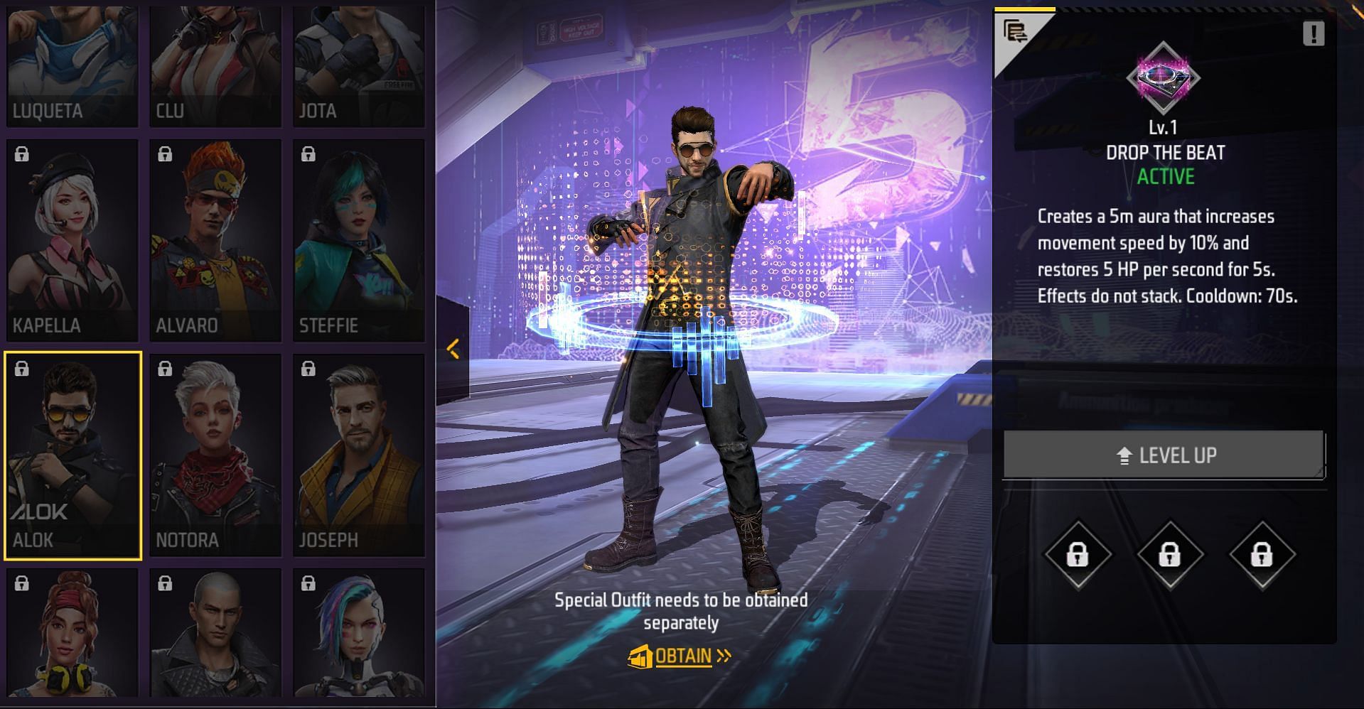 A healing aura is created by Alok's Drop the Beat (Image via Garena)